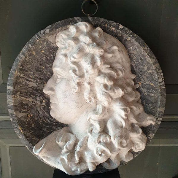 A Pair Of Scagliola Roundels, 1800s photo for sale