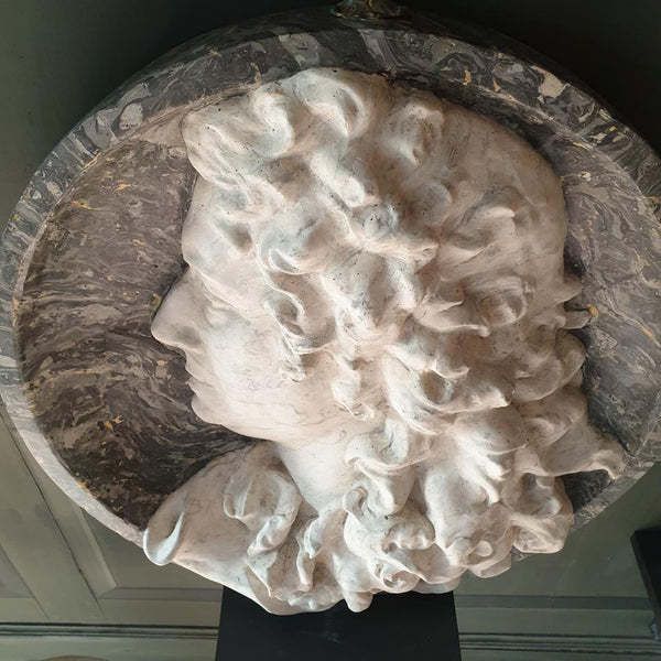 A Pair Of Scagliola Roundels, 1800s photo Art