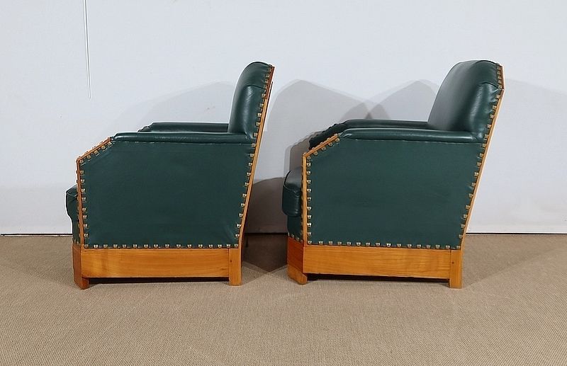 Pair Of Art Deco Armchairs In Solid Cherry, 1st Part Of The 20th Century photo buy