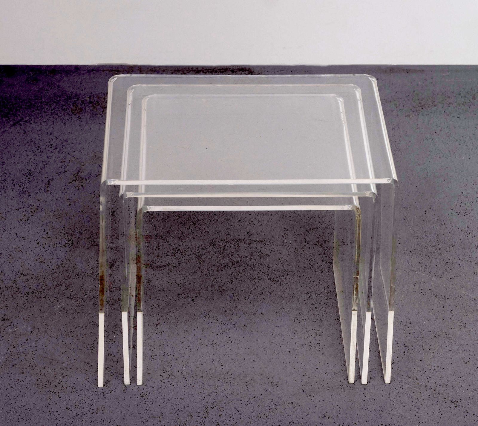 Lucite Set Nesting Tables, 1970s, France photo for sale