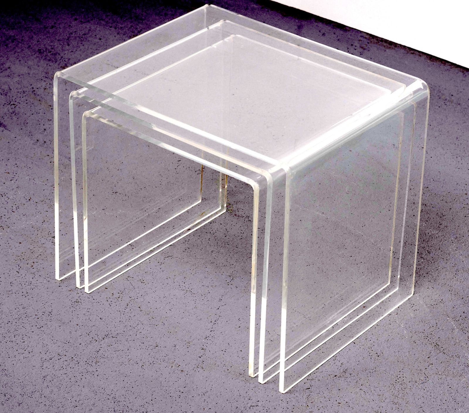 Lucite Set Nesting Tables, 1970s, France photo 861.8