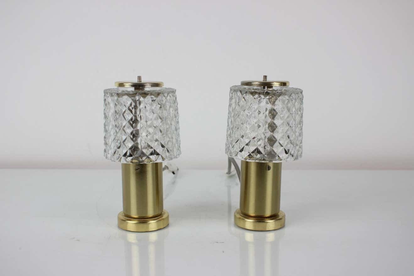 Midcentury Gold Table Lamps, Kamenický šenov, Preciosa, 1970s photo furniture