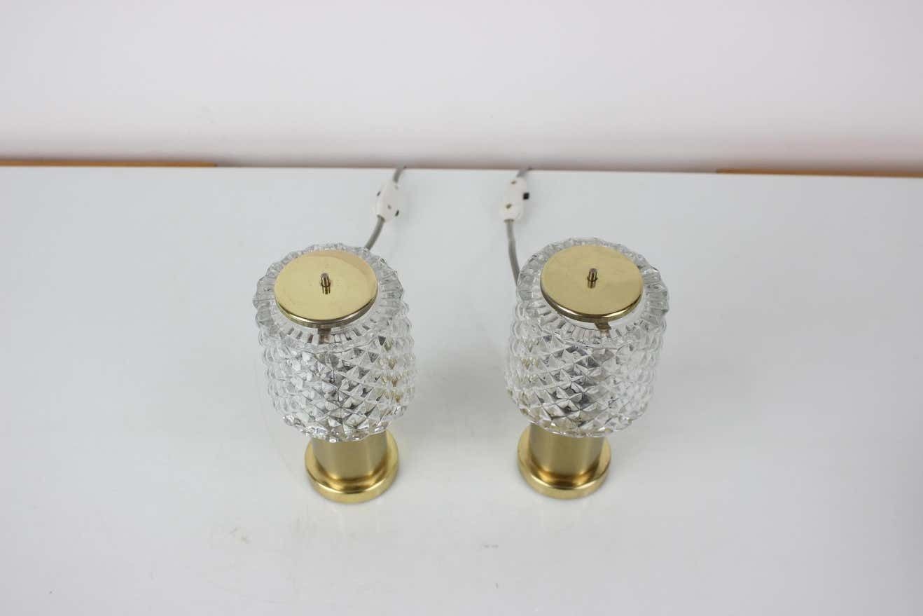 Midcentury Gold Table Lamps, Kamenický šenov, Preciosa, 1970s photo Lighting