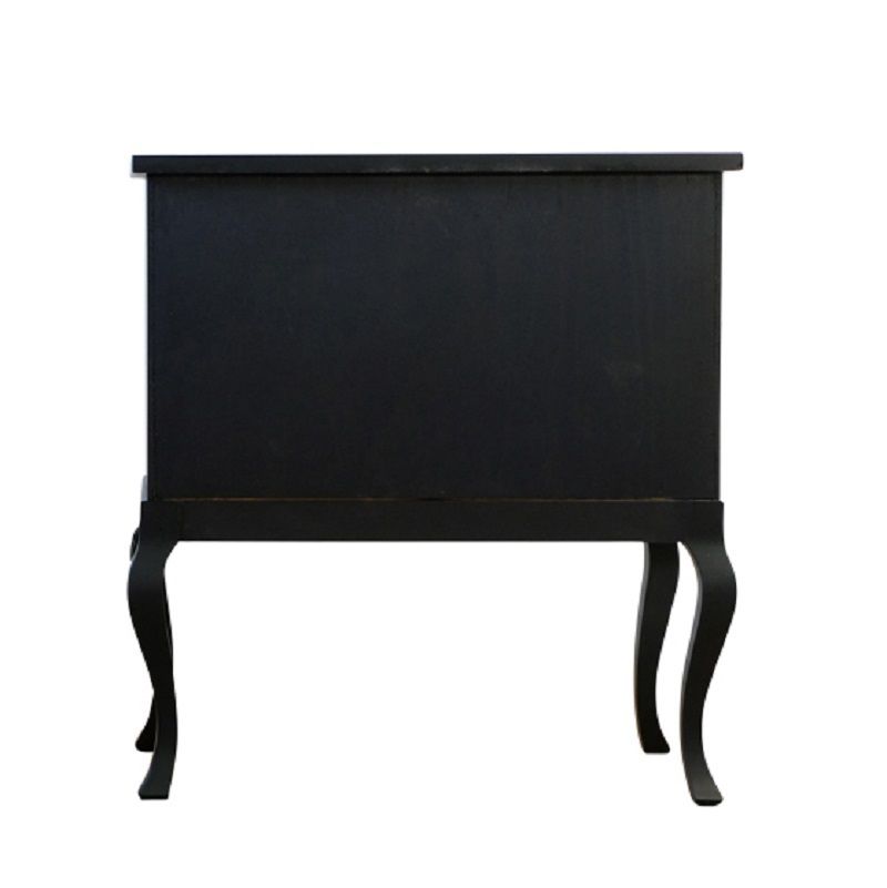 photo furniture Rococo Style Chest With 2 Drawers And Modern Flat Black Finish   Pair
