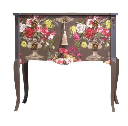 Gustavian Style Commode With Floral Christian Lacroix Design photo furniture