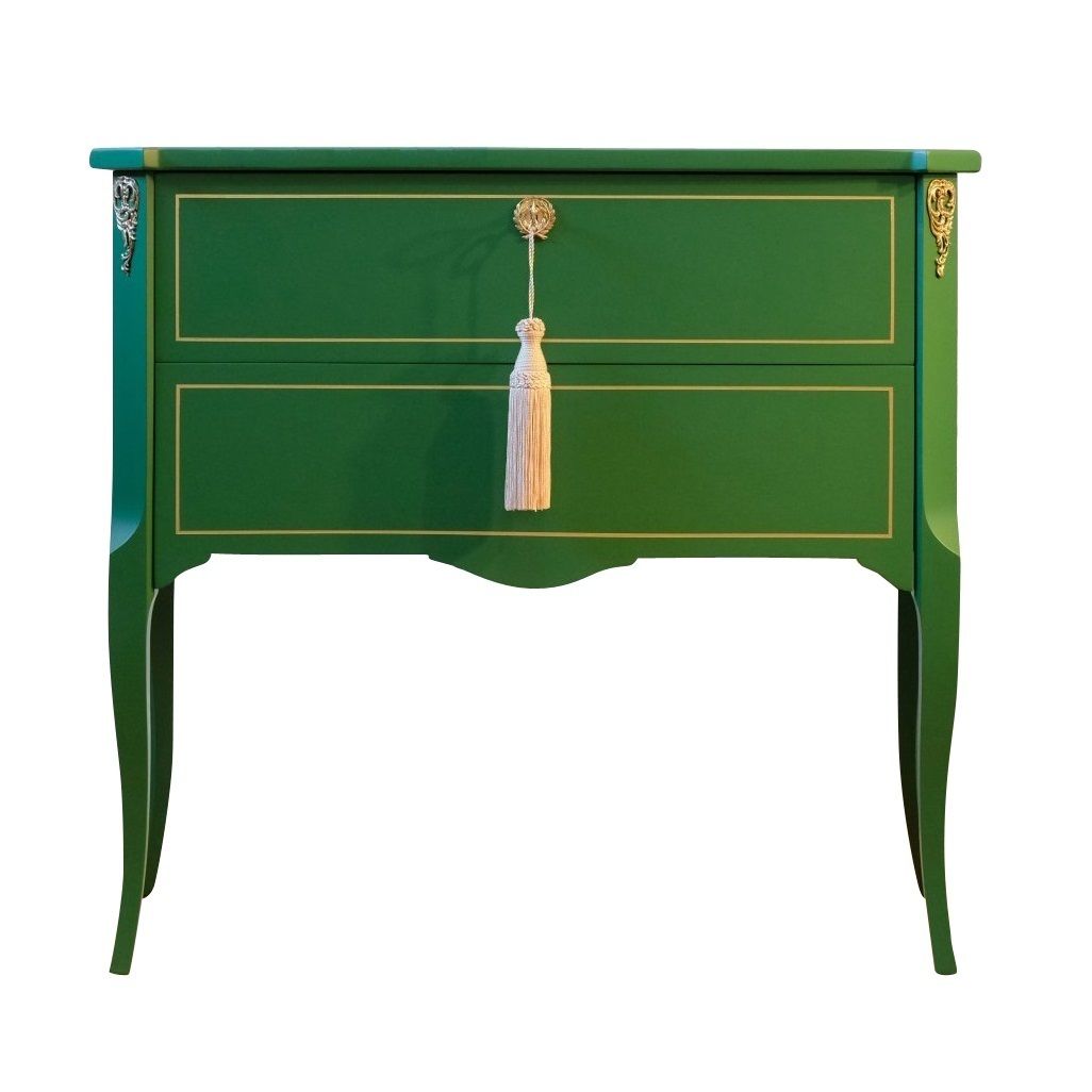 Gustavian Style Commode In Green With Detailing