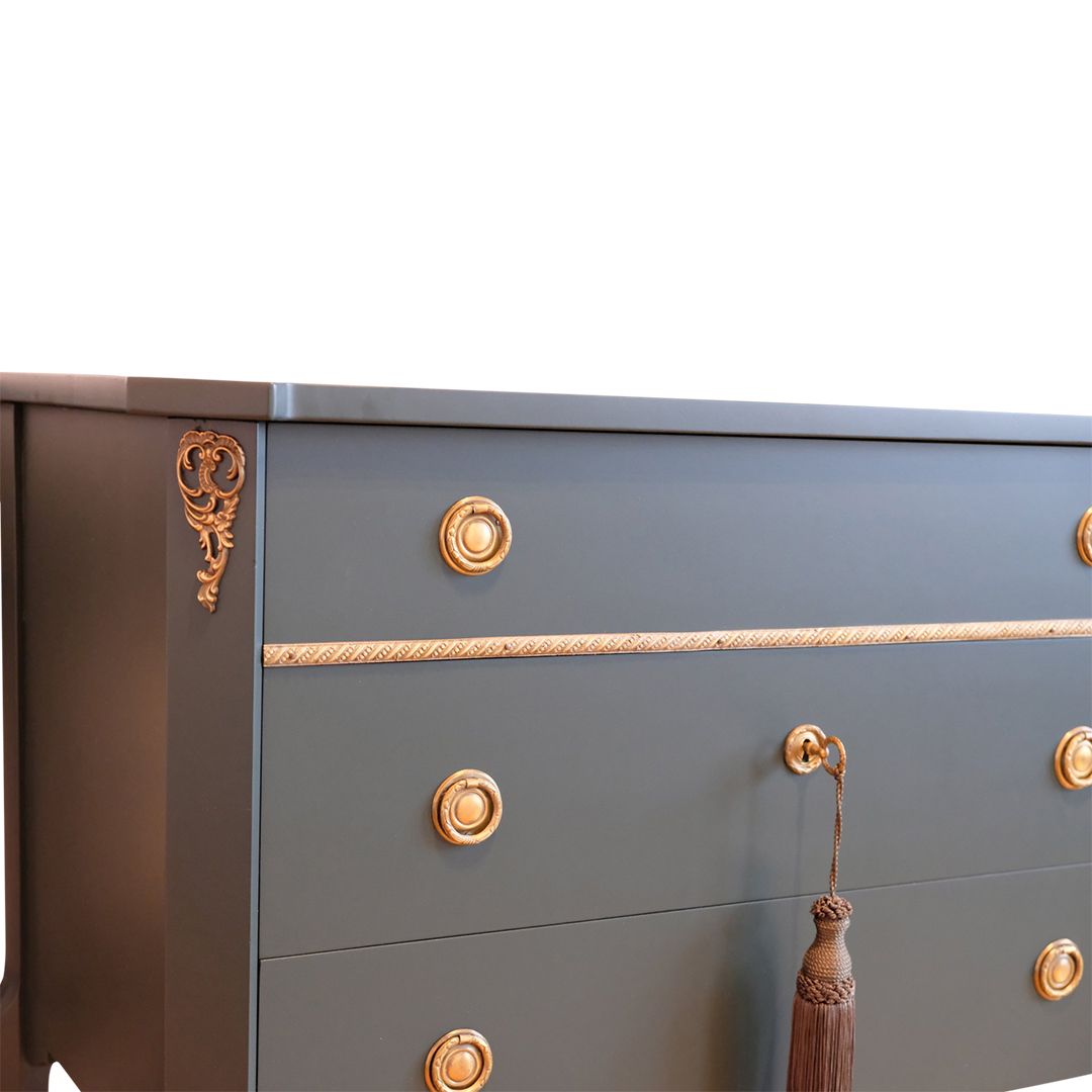 Gustavian Haupt Chest With Three Drawers With A Flat Dark Green Finish photo for sale