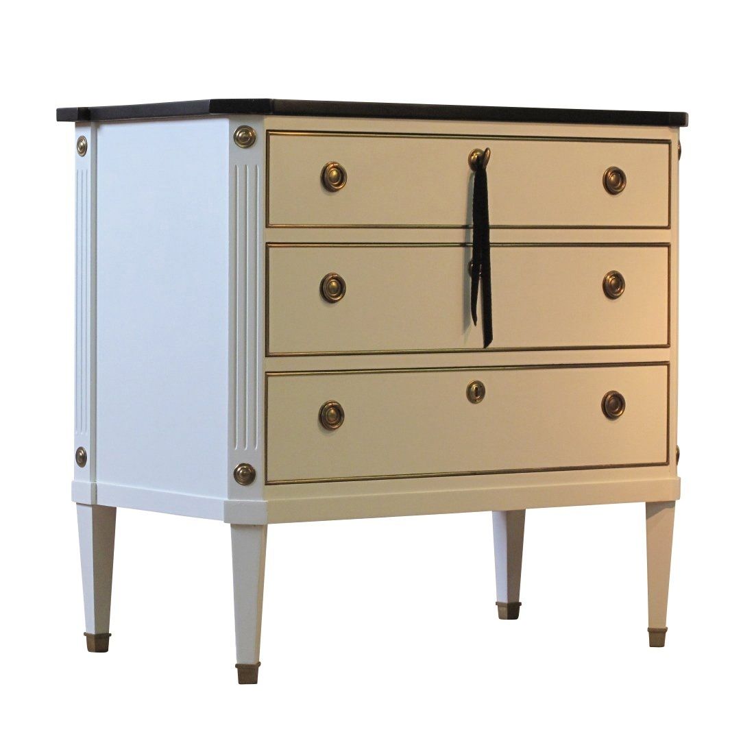 Vintage Gustavian Antik Byrå White Chest photo 2600.0