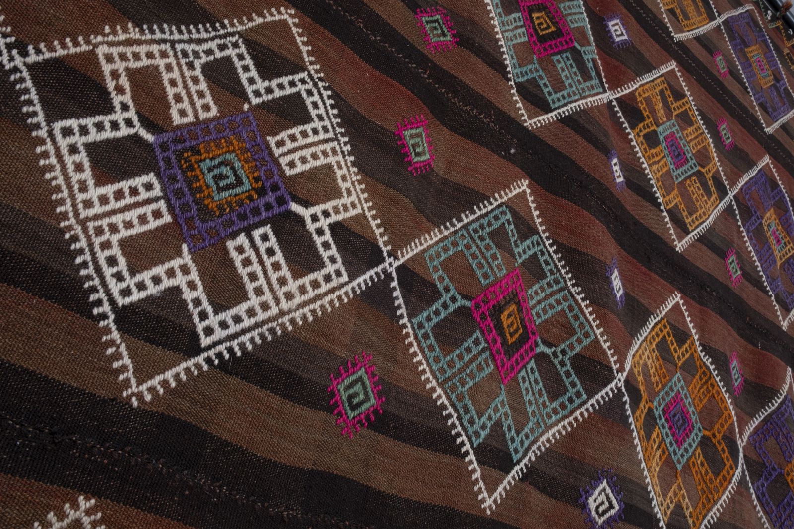 Turkish Tribal Nomadic Flat Weave Pink Tone Kilim Rug  162 X 323 photo vinterior