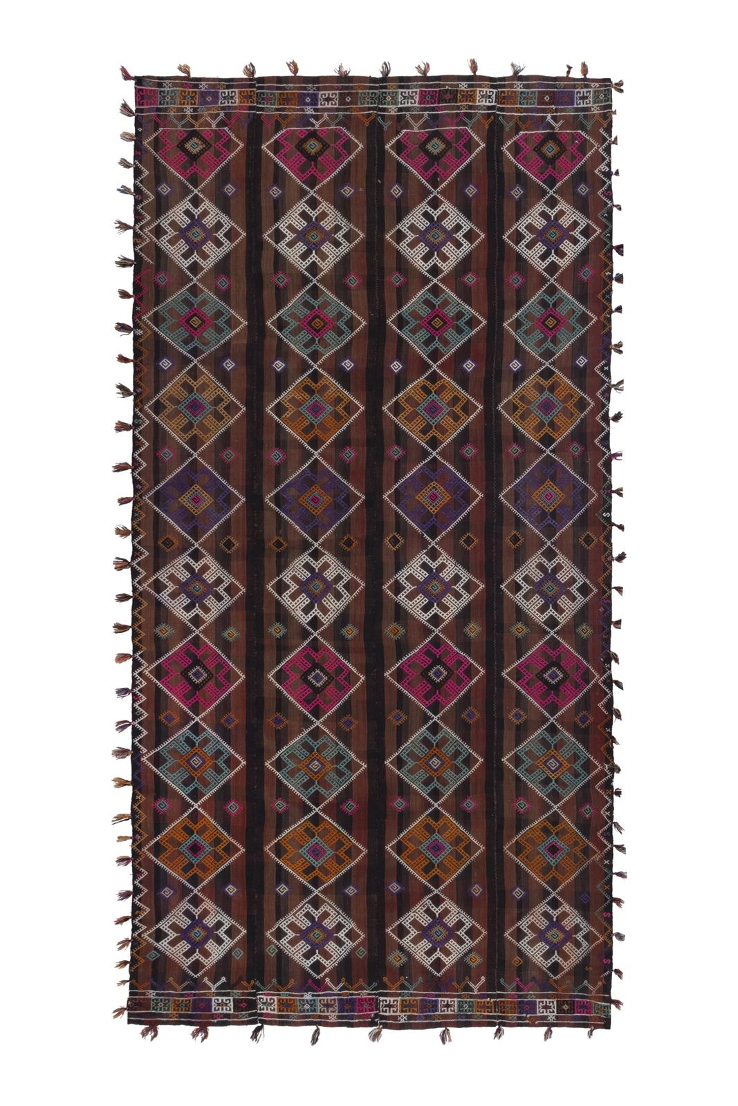 Turkish Tribal Nomadic Flat Weave Pink Tone Kilim Rug  162 X 323