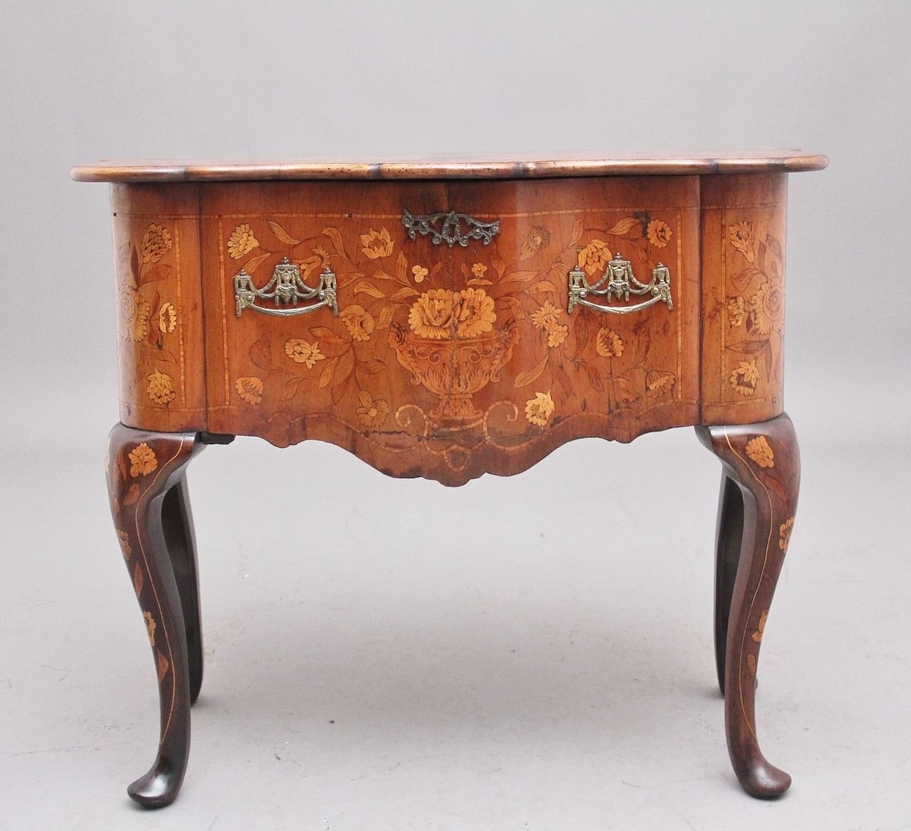 18th Century Dutch Marquetry Walnut Side Table photo furniture