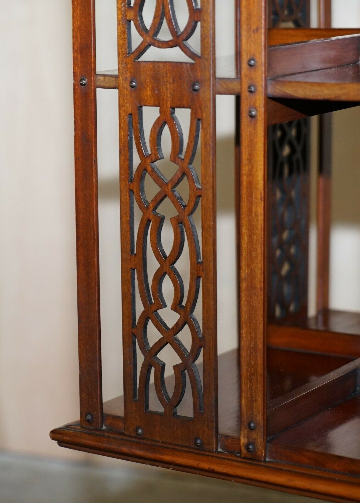 Victorian Sheraton Revival Mahogany & Satinwood Revolving Book Side End Table photo buy