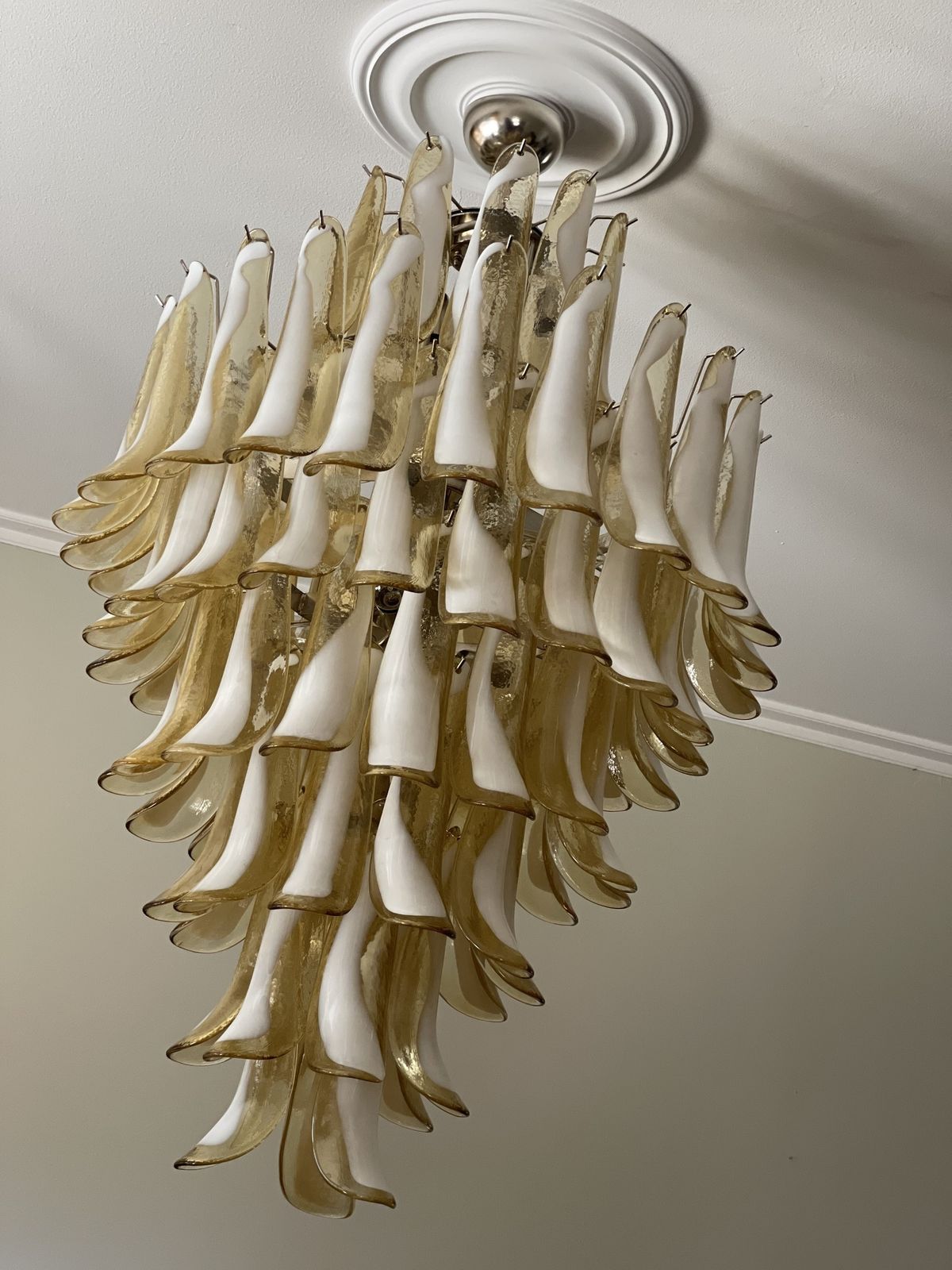 Honey Colored Murano Chandelier   Mazzega Style   Giant photo 3832.0
