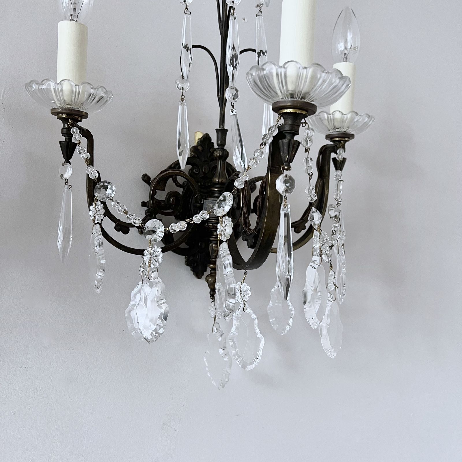 Pair Of Early 20th Century French Brass Sconces photo buy