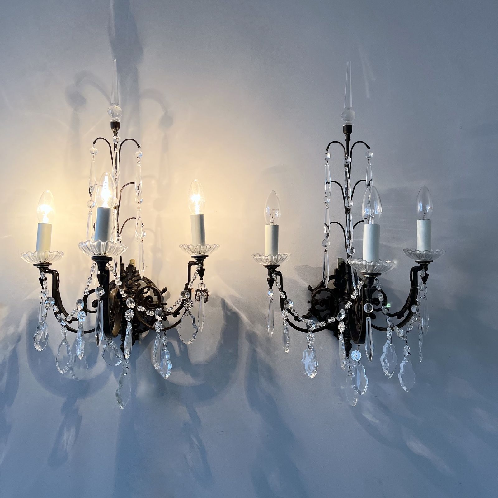 photo furniture Pair Of Early 20th Century French Brass Sconces
