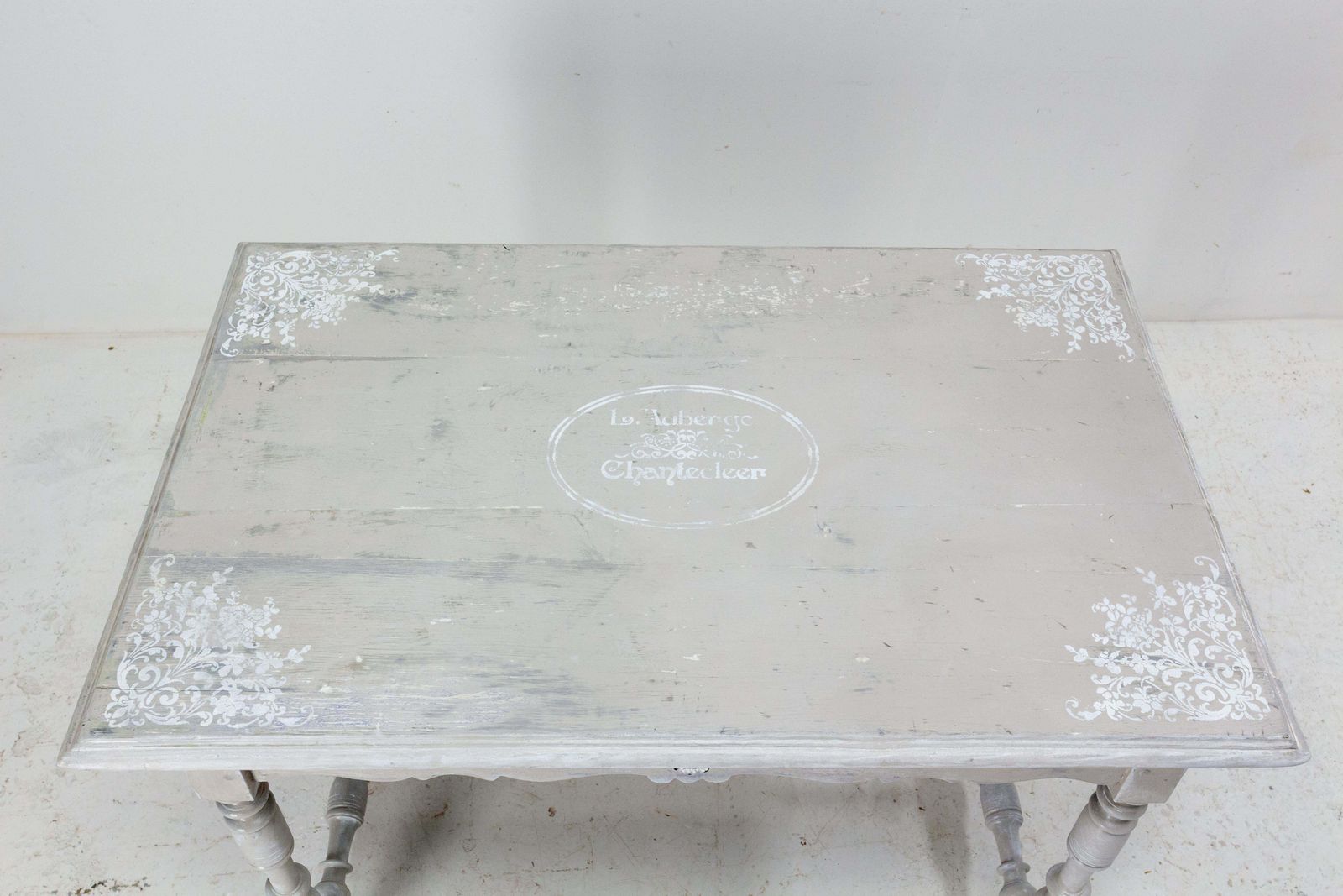 French Oak Writing Table Louis XIII Style And Shabby Finish, 19th Century photo vinterior