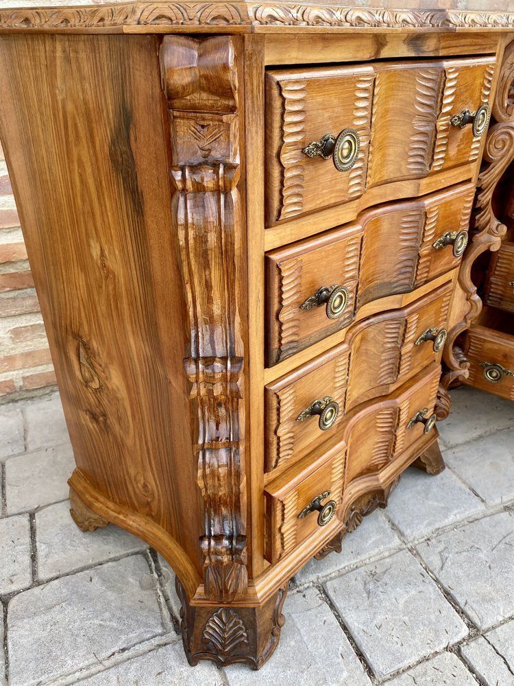 Early 20th Century Italian Burl Walnut And Fruitwood Bedside Commodes, Set Of 2 photo 4315.0
