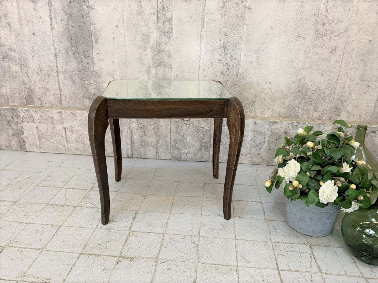Mid Century Louis XVI Style Mirror Top Occasional Table photo furniture