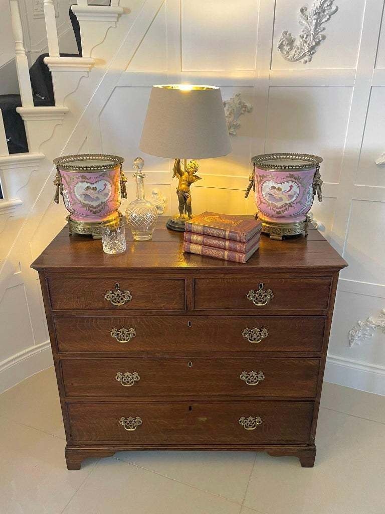 Antique George III Quality Oak Chest Of Drawers photo furniture