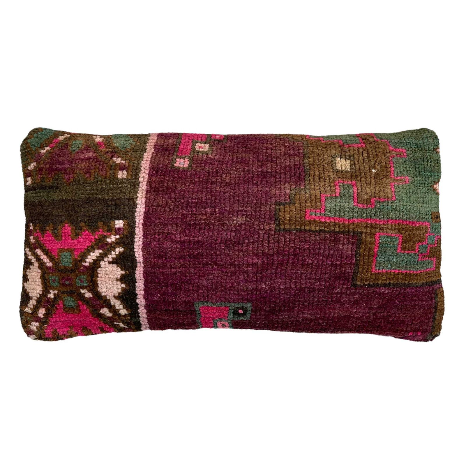 Vintage Hand Made Rug Cushion Cover, Decorative Rug Pillow Cover, Large Vintage Turkish Rug Cushion Cover