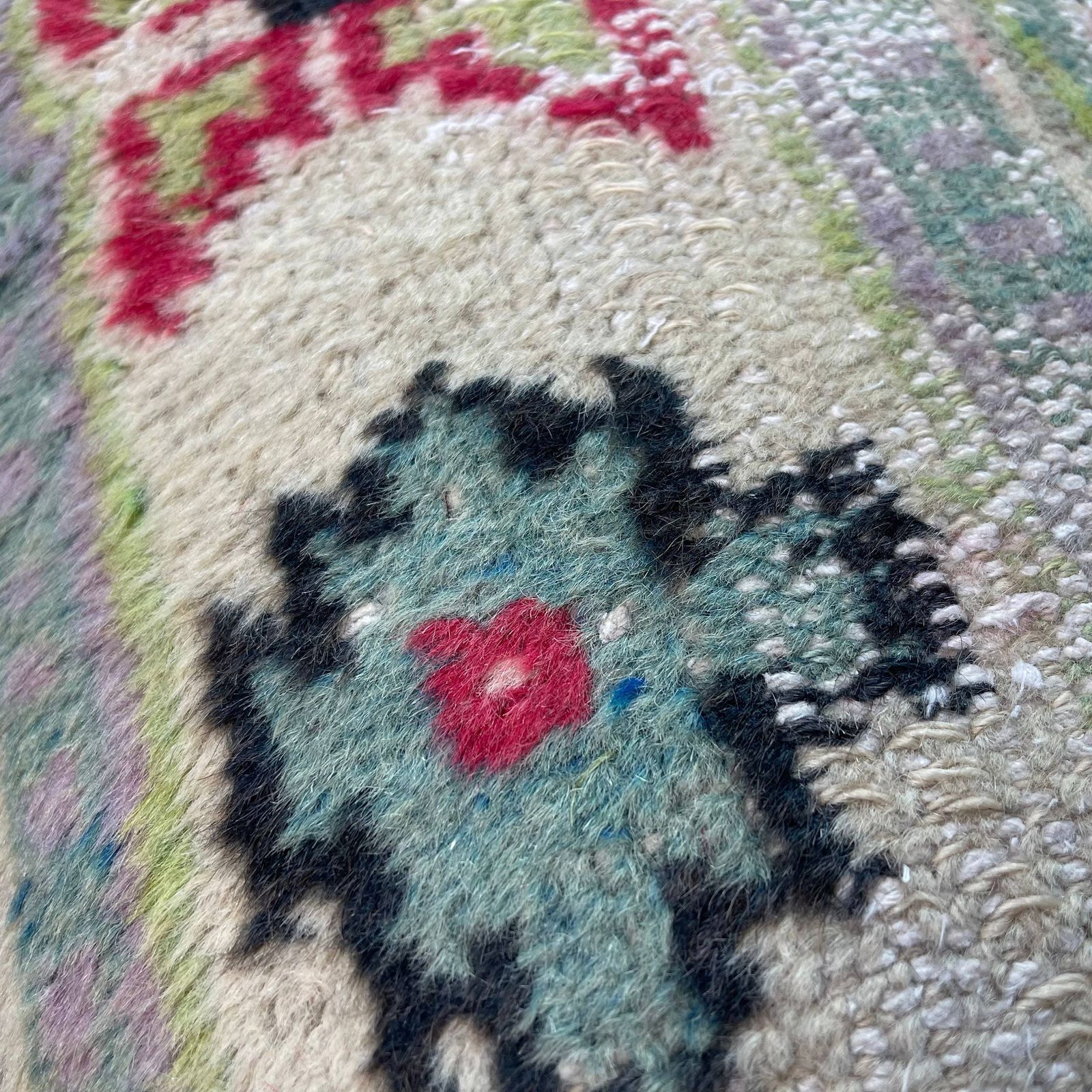 photo for sale 12'' X 24'' Vintage Hand Made Rug Cushion Cover, 30 X 60 Cm Decorative Rug Pillow Cover, Large Vintage Turkish Rug Cushion Cover