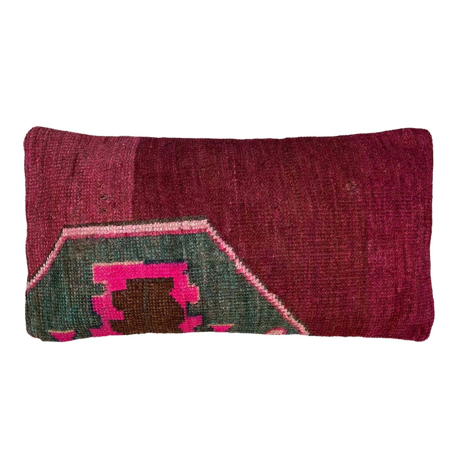 12'' X 24'' Vintage Hand Made Rug Cushion Cover, 30 X 60 Cm Decorative Rug Pillow Cover, Large Vintage Turkish Rug Cushion Cover photo 75.0