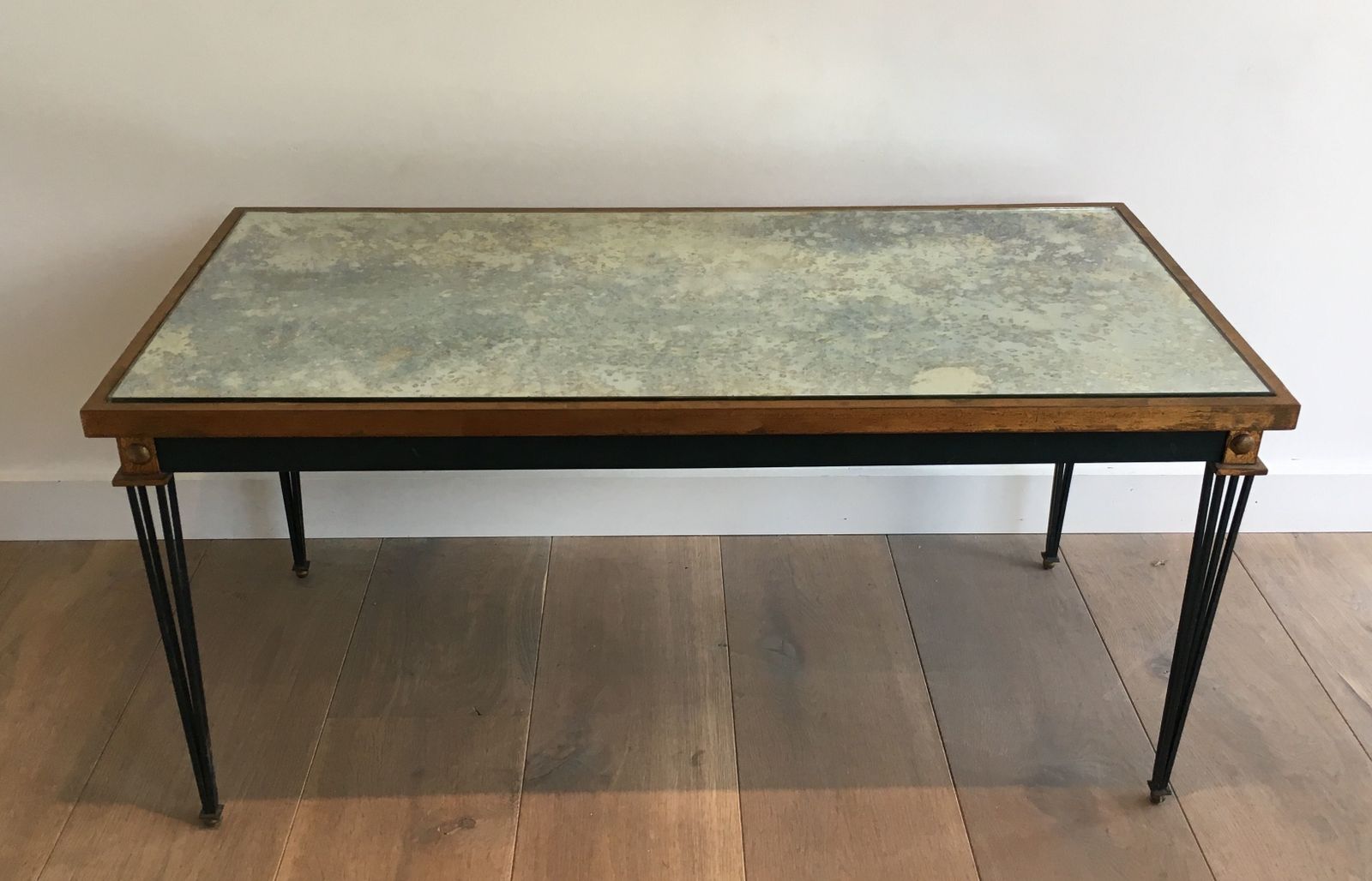 Coffee Table In Patinated And Gilded Steel In The Taste Of Jacques Quinet photo furniture