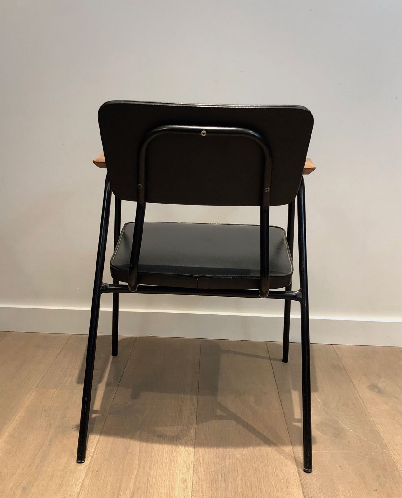photo for sale Pair Of Black Lacquered Armchairs By Willy Van De Meeren, Circa 1950
