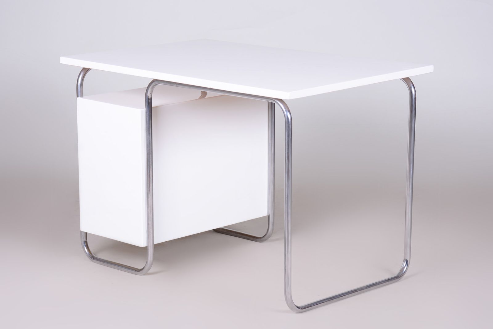 White Bauhaus Writing Desk Made In 1930s Germany By Robert Slezak   Restored photo buy