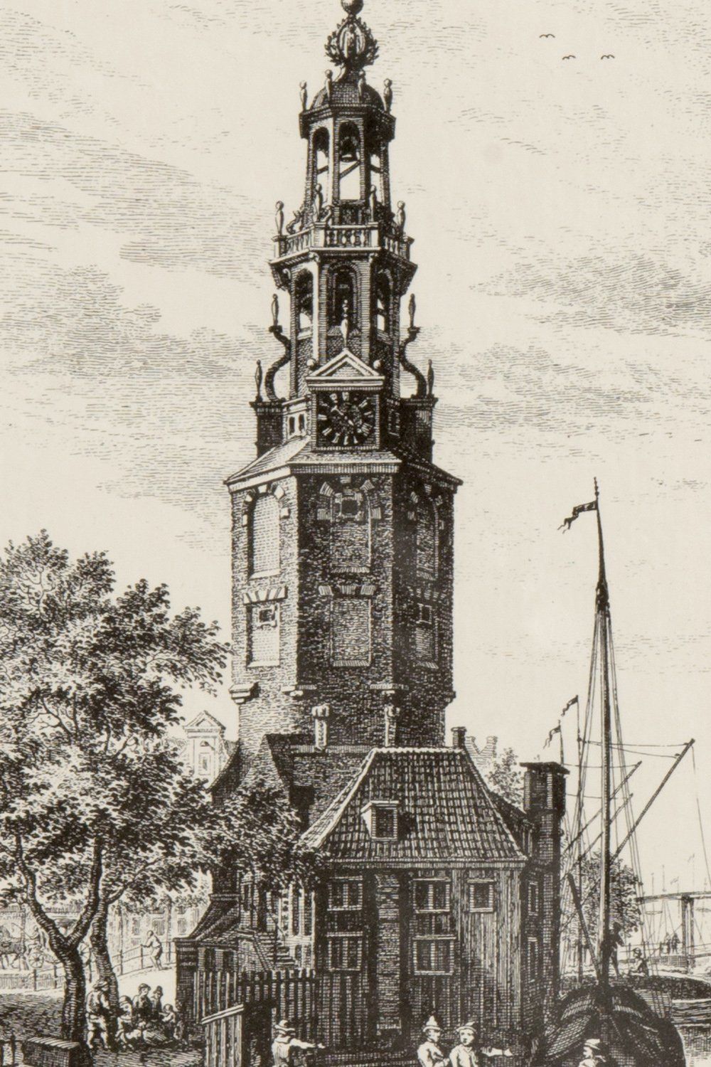Simon Fokke, Oudeschans, Copperplate Engraving  1760 photo Art