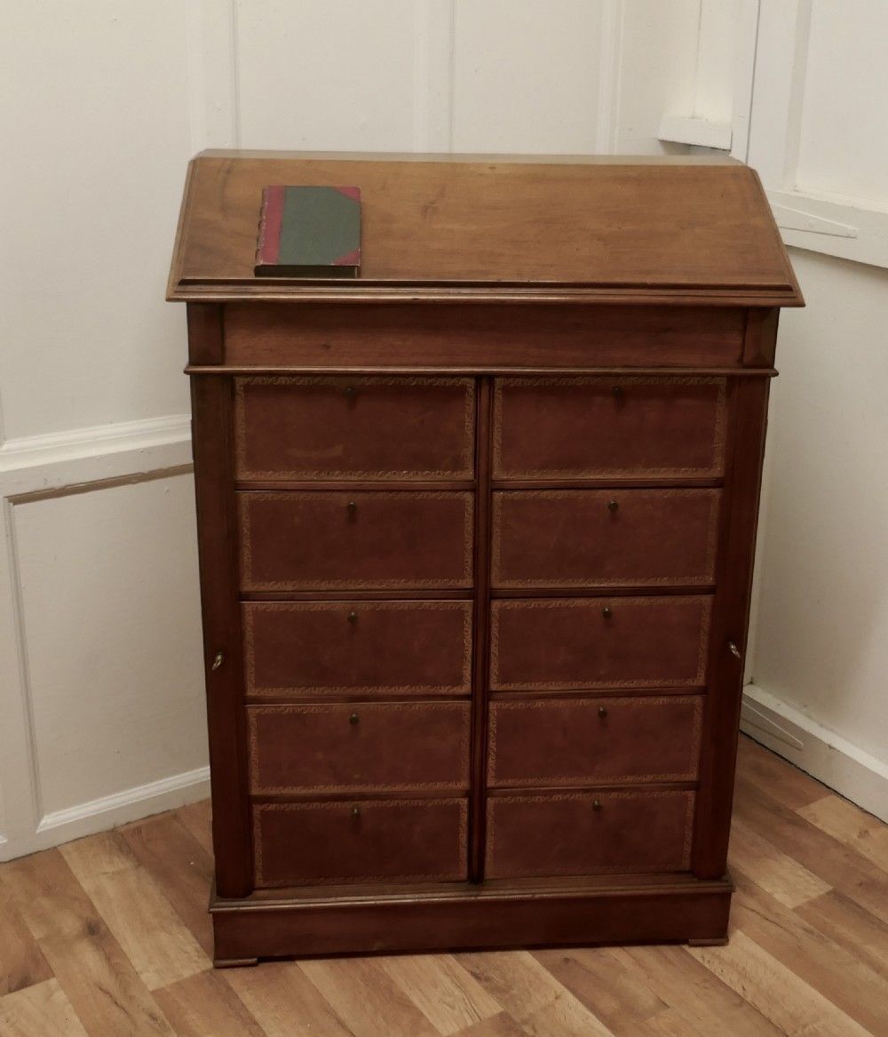 French Walnut Cartonniere Wellington Chest Filing Cabinet, photo furniture