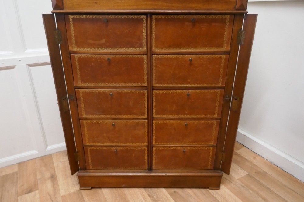 French Walnut Cartonniere Wellington Chest Filing Cabinet, photo 2640.0