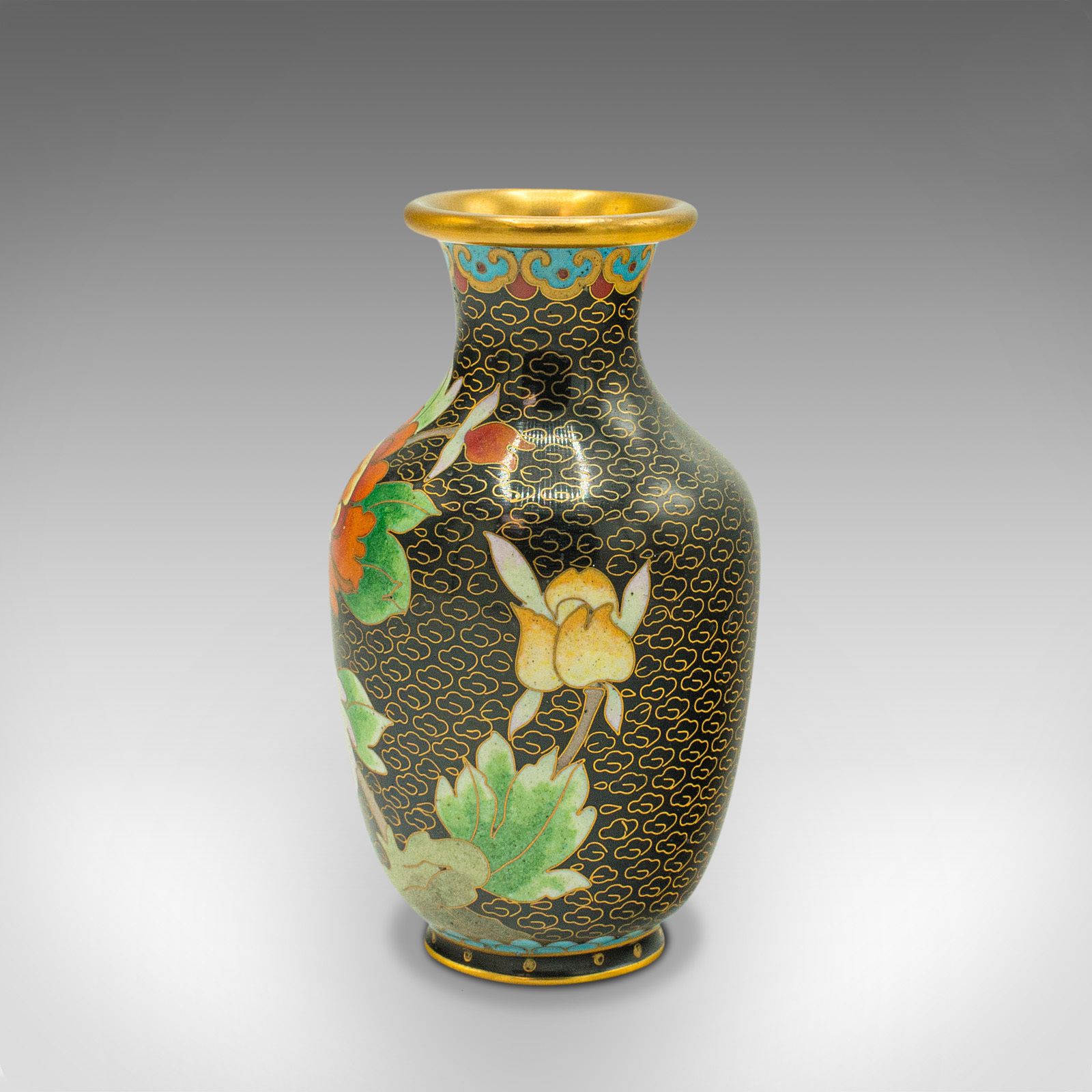 Pair Of Small Vintage Cloisonne Posy Vases, Japanese, Ceramic, Flower photo 475.0
