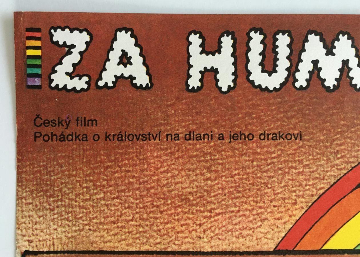 Original Film Poster, Dragon In The Village Backyards, Stanislav Holý, 1982, Genuine Czech Vintage Print photo Art