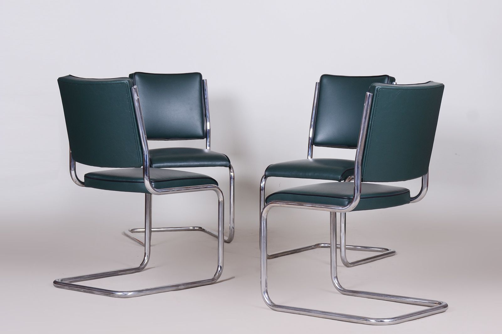 Set Of Four Bauhaus Dining Chairs Designed By Anton Lorenz For Slezak Factories photo for sale