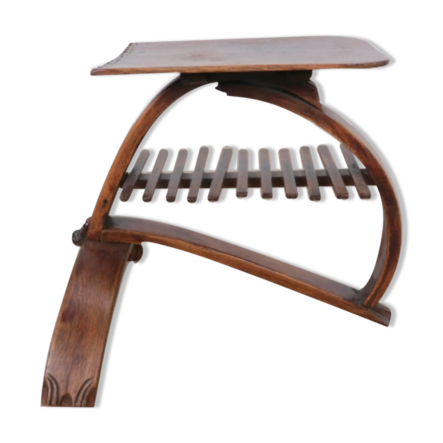 Antique Art Nouveau Jugendstil Curved And Bent Shoe Stool, Ca 1895