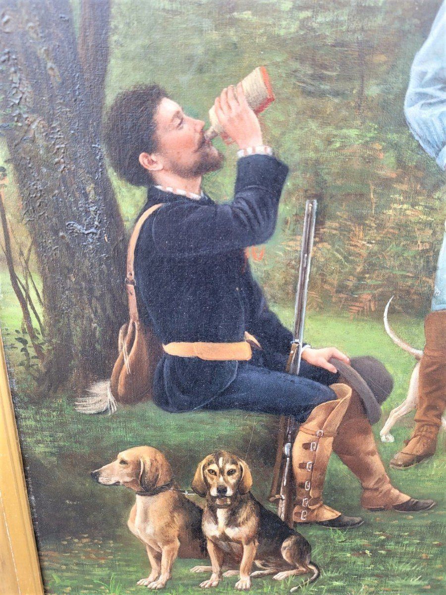 F Brillaud, Pair Of Paintings, Hunting Scenes, Xixth Century photo buy