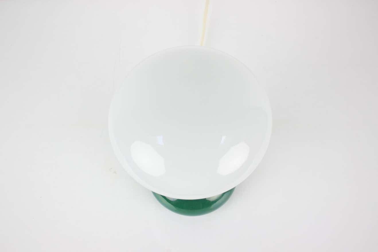 Vintage Glass And Ceramic Table Lamp Osvetlovaci Sklo Valasske Mezirici, 1970s photo furniture
