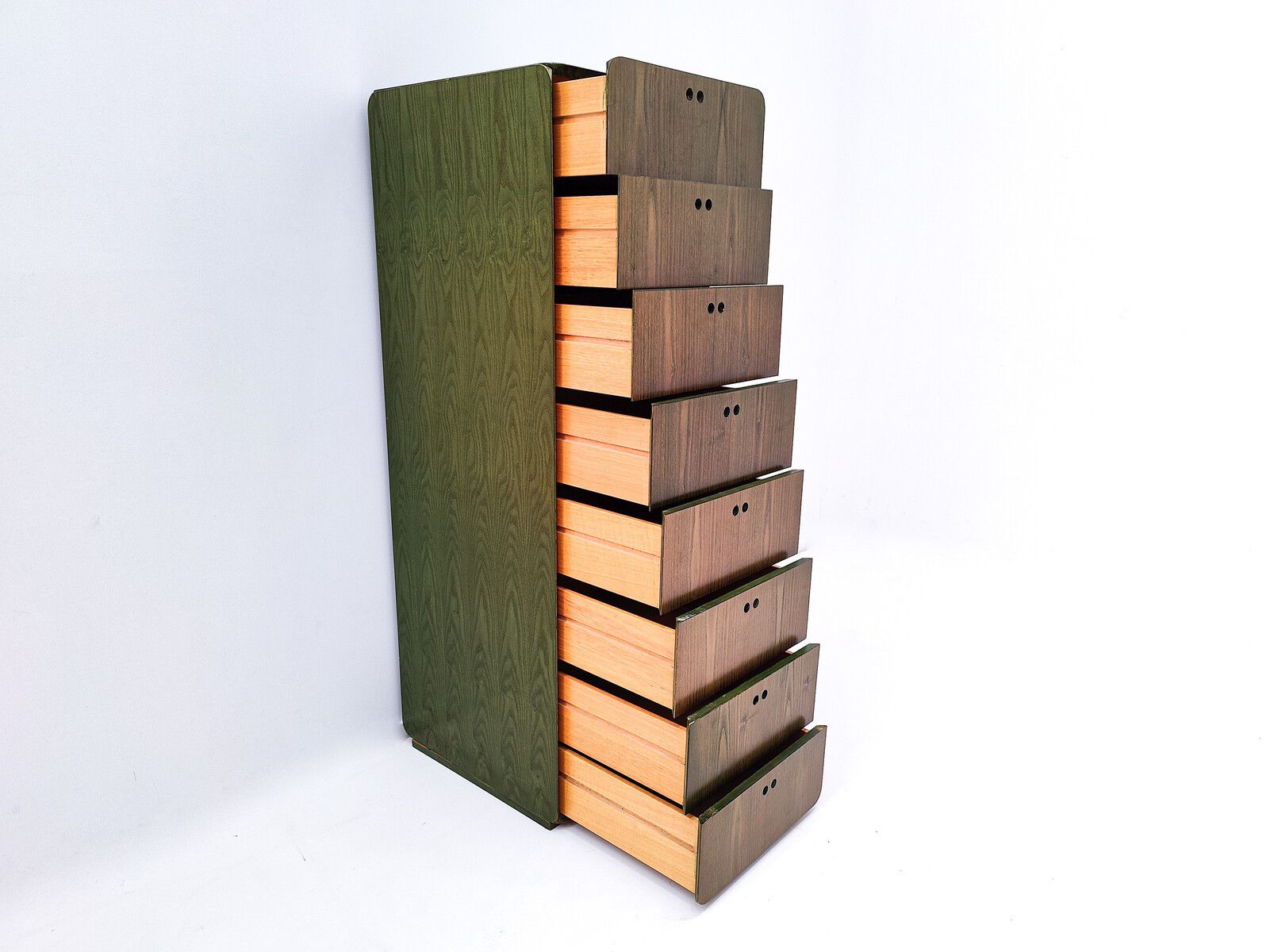 Tall Mid Century Wooden Chest Of Drawers By Derk Jan De Vries photo Furniture