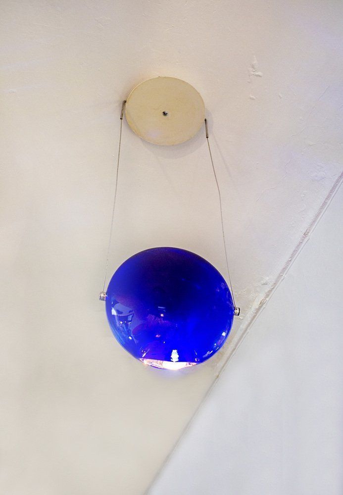 Postmodern Glass Ceiling Lamp From Saporiti Italia, 1980s photo furniture
