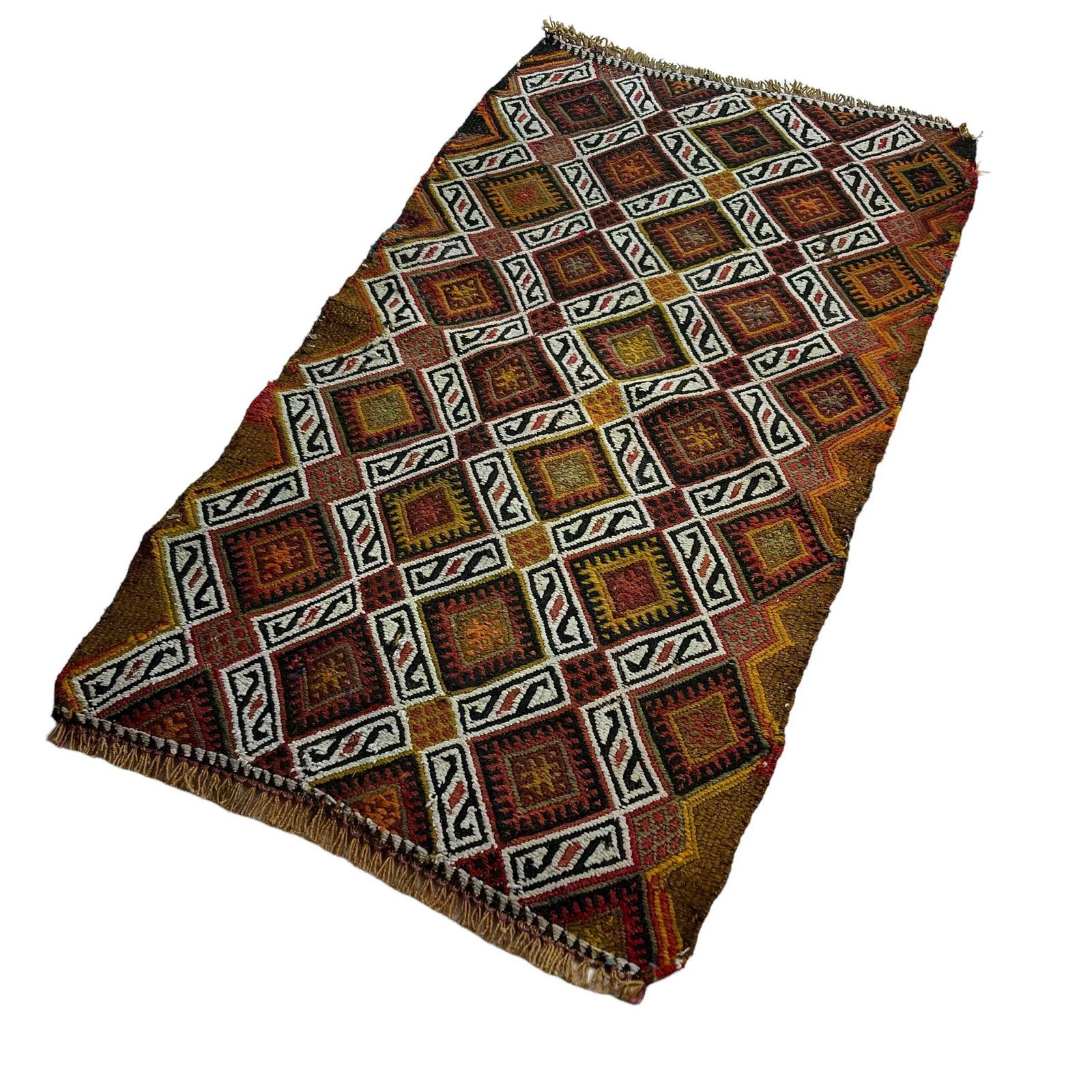 Traditional Turkish Mini Kilim Rug , Vintage Anatolian Turkish Kilim Rug , 90 X 52 Cm photo 126.0