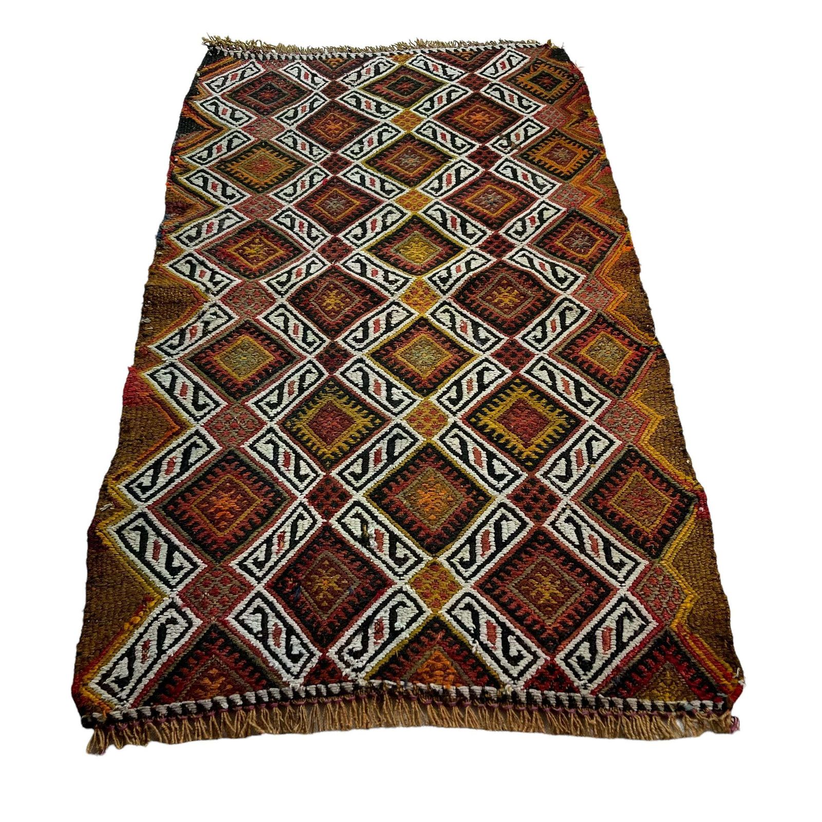 Traditional Turkish Mini Kilim Rug , Vintage Anatolian Turkish Kilim Rug , 90 X 52 Cm photo vinterior