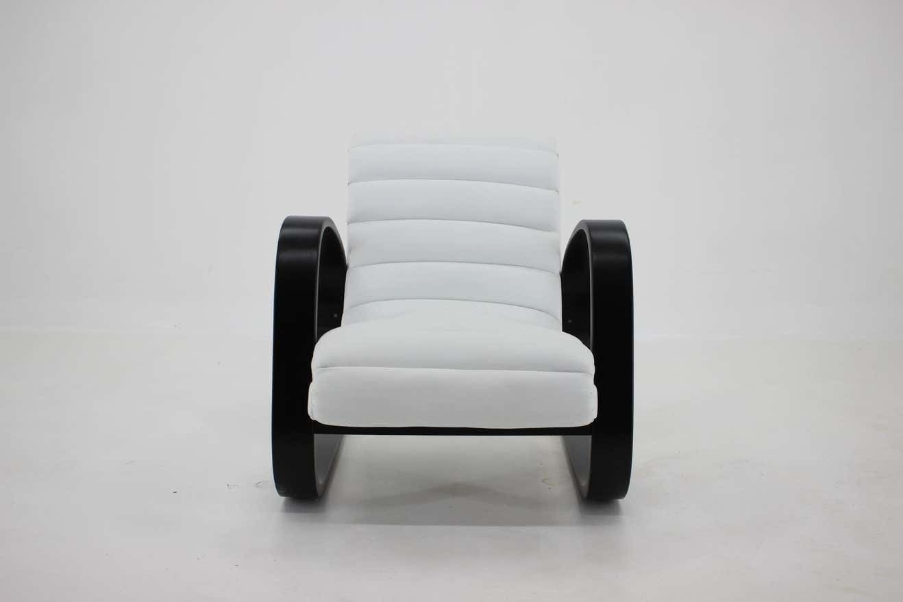 1930s Miroslav Navratil Lounge Chair In White Leather photo for sale