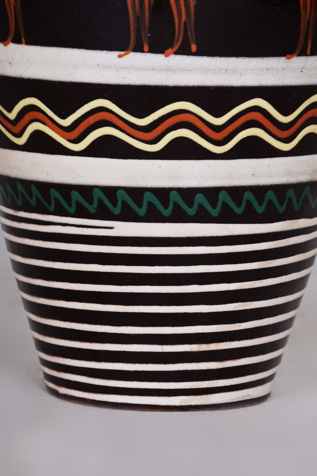 Art Deco Vase Made In 1940s Czechia   Hand Painted Slovak Motifs photo Home Decor