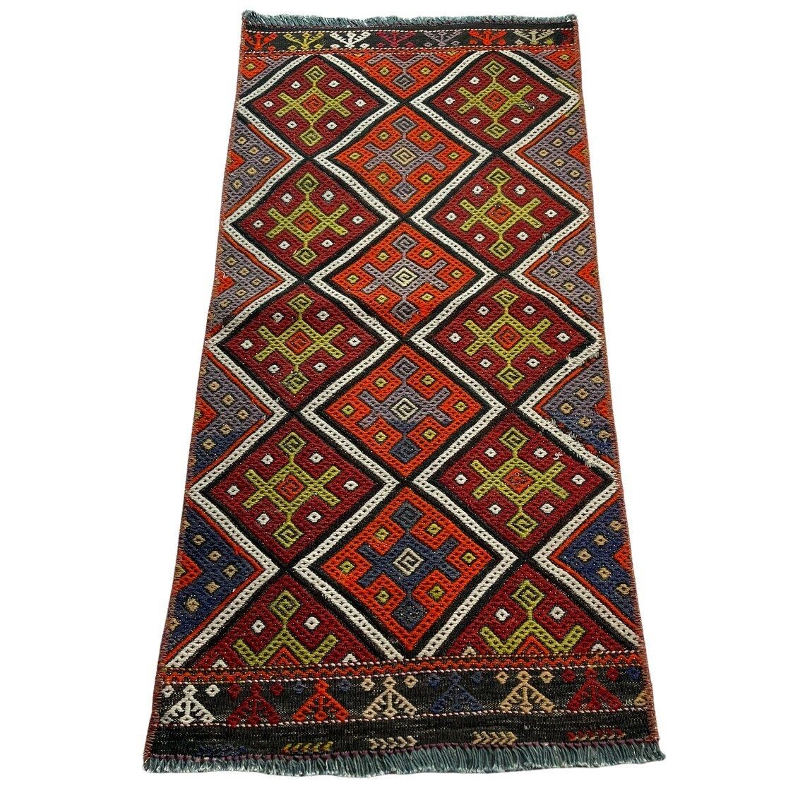 Traditional Turkish Mini Kilim Rug , Vintage Anatolian Turkish Kilim Rug photo buy