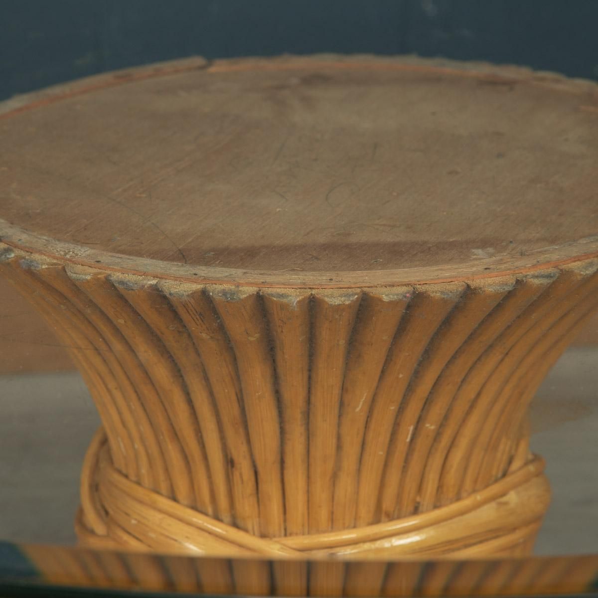 20th Century "Sheaf Of Wheat" Coffee Table By Mcguire, C.1970 photo vinterior