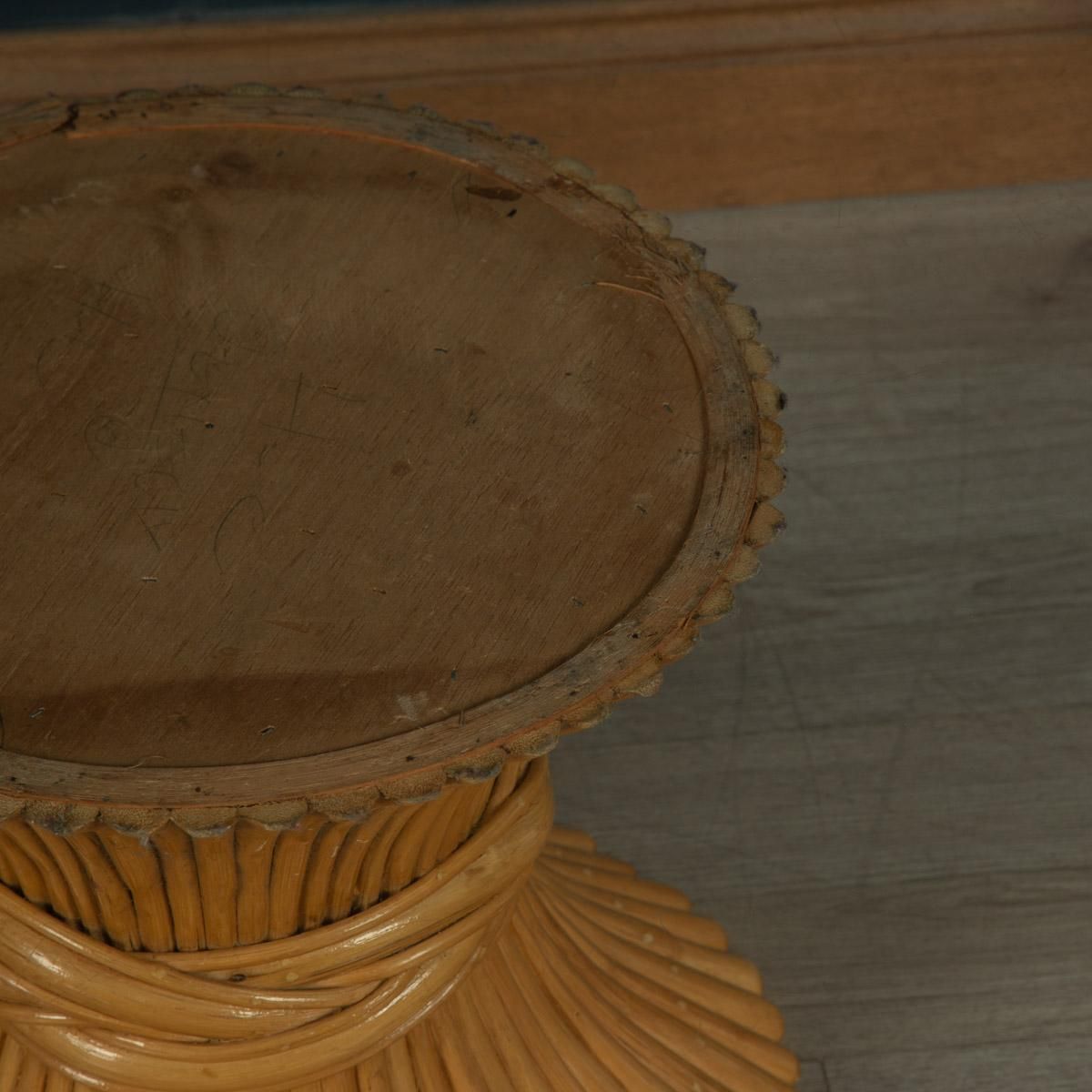 photo furniture 20th Century "Sheaf Of Wheat" Coffee Table By Mcguire, C.1970