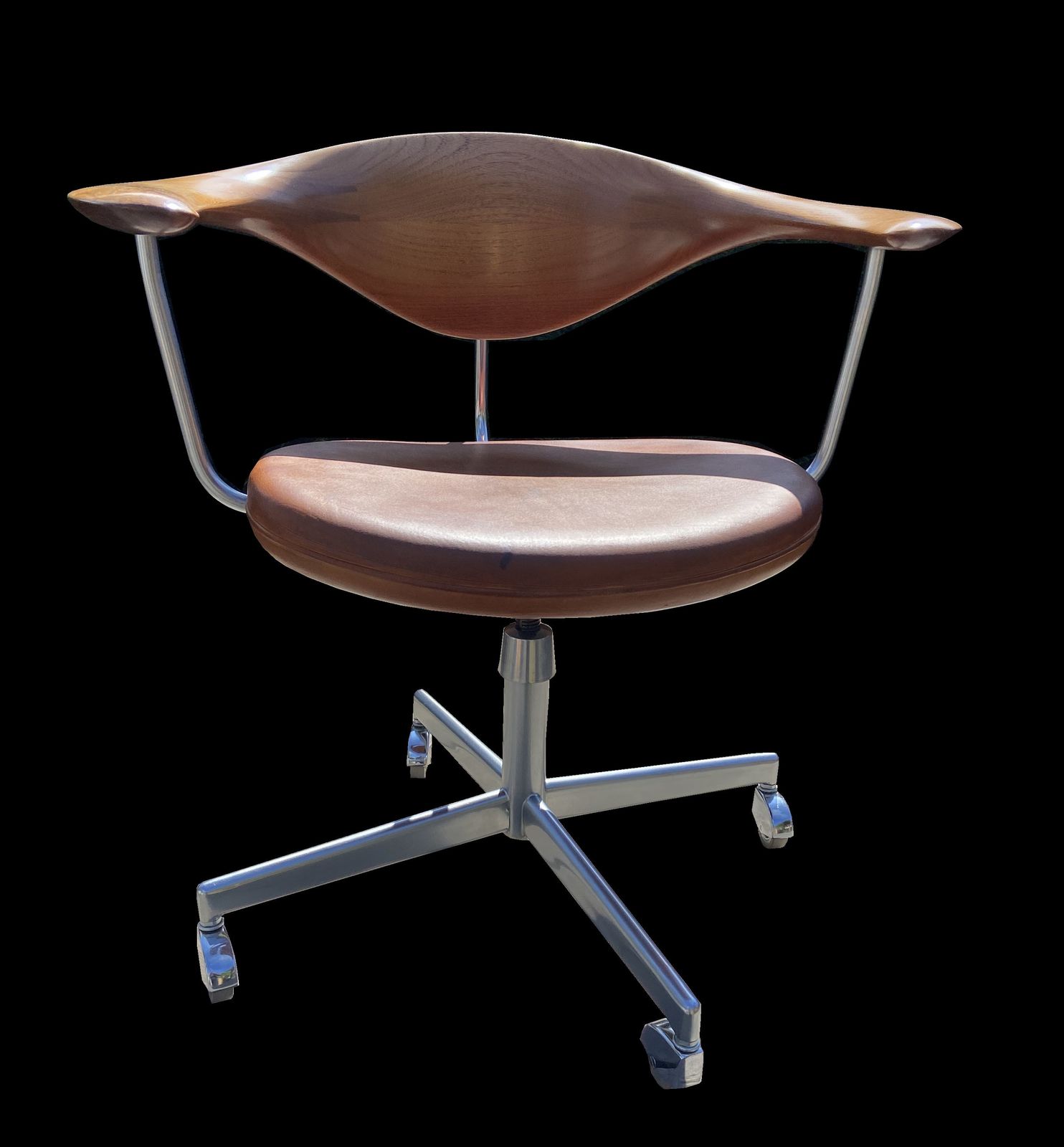 Super Rare Jh502 Swivel Chair By Hans J. Wegner For Johannes Hansen photo for sale