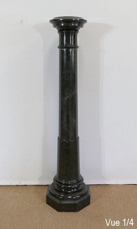 photo furniture Column With Turntable In Green Sea Marble, 2nd Half Of The 19th Century