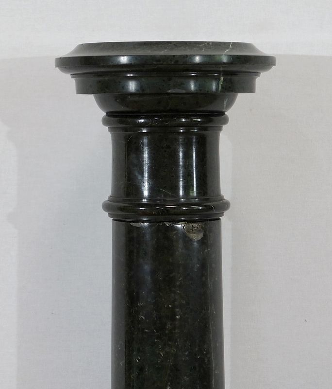 photo for sale Column With Turntable In Green Sea Marble, 2nd Half Of The 19th Century
